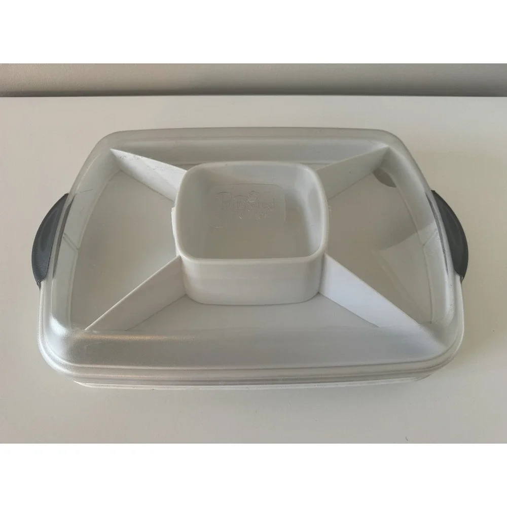 Pampered Chef Chillzanne Rectangle Server with Lid 2781 Deviled Egg /Veggie Tray